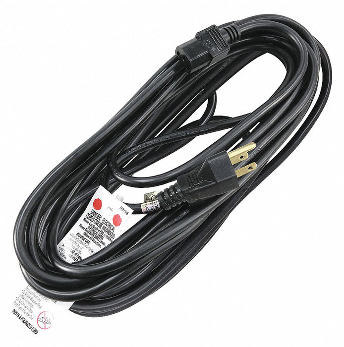 Power Cord 25 ft Black 14 AWG