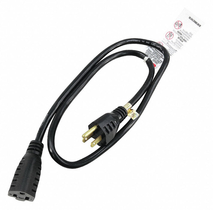 ExtensionCord 3ft Black 16AWG Round