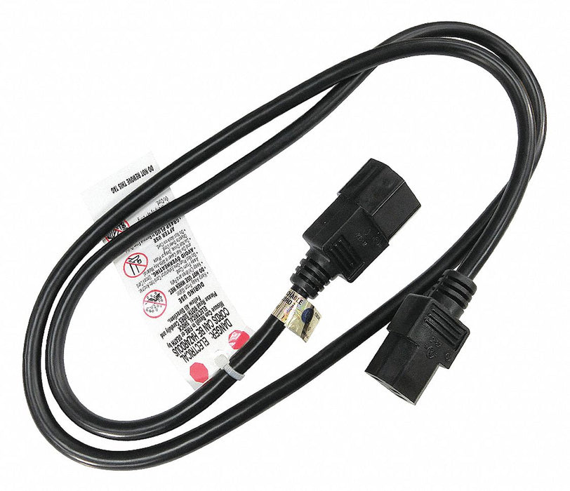 Powr Cord IEC C14 SJT 3 ft Blk 10A 16/3