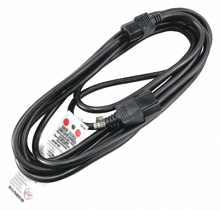 Pwr Cord IEC C14 SJT 15 ft Blk 10A 16/3