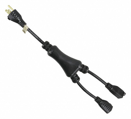 WyeSplitterPowerCord 1-1/4ft Black 16AWG