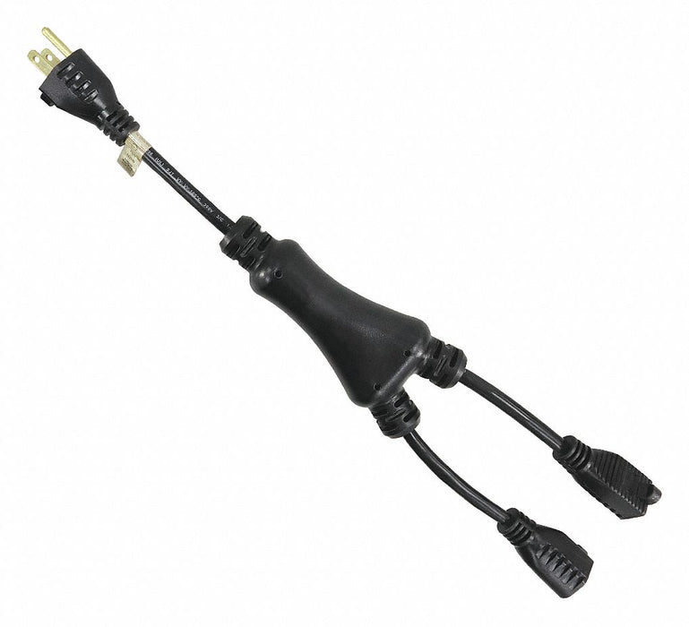 WyeSplitterPowerCord 1-1/4ft Black 16AWG