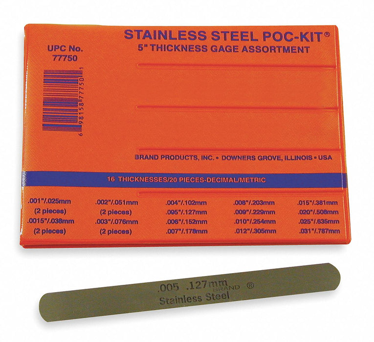 Feeler Gauge Set Dimension Type /Metric