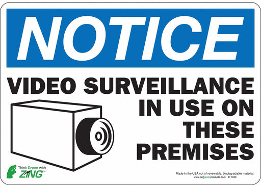 NOTICE Sign Video Surveillance 7X10 