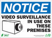 NOTICE Sign Video Surveillance 10X14 