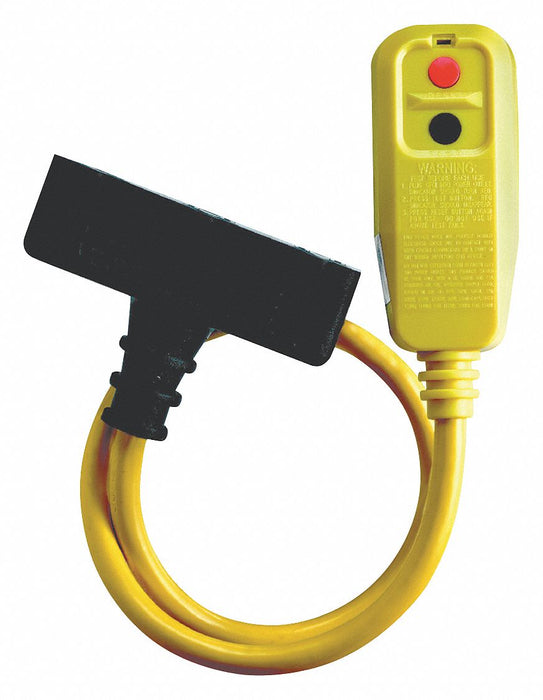 Plug-In GFCI w/Cord 2ft 15A Yel 120V
