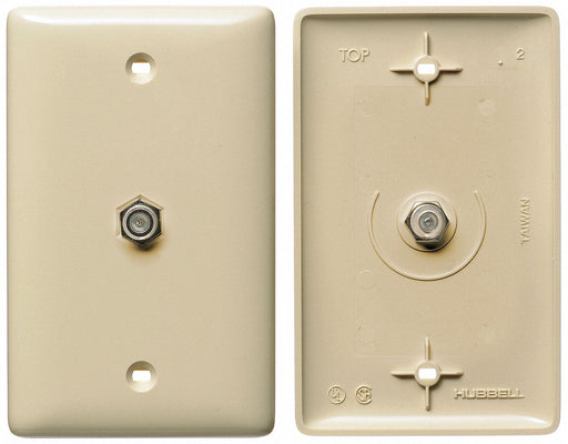 Video Wall Plate and Jack F Type Ivory