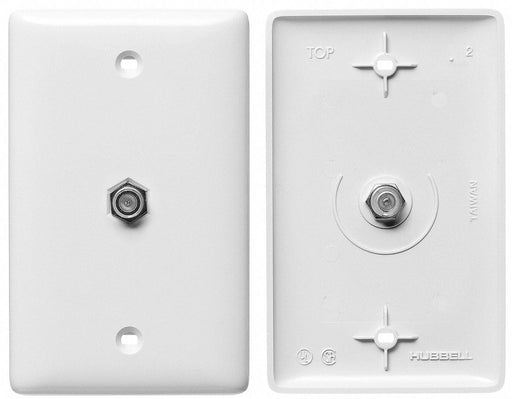 Video Wall Plate and Jack F Type White
