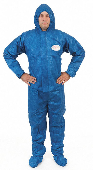 Hooded Coverall w/Boots Blue 5XL PK25