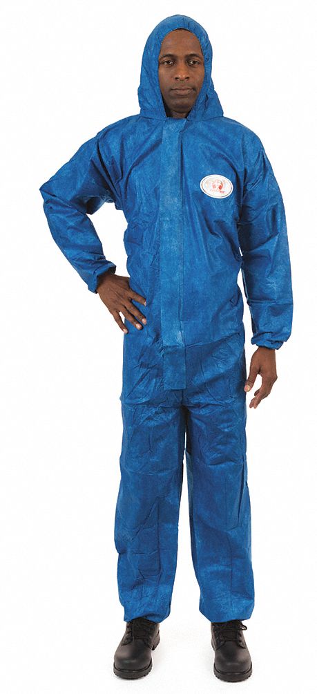 Hooded Coverall Elastic Blue 3XL PK25