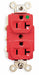 Receptacle Red 15 A 2P3W Back Side 1PK