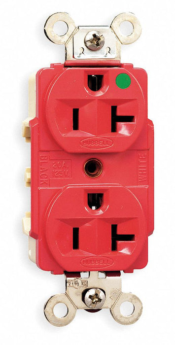 Receptacle Red 20 A 2P3W Back Side 1PK