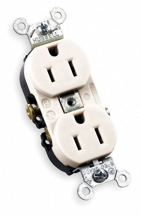 Receptacle White 15 A 2P3W Side 1PK