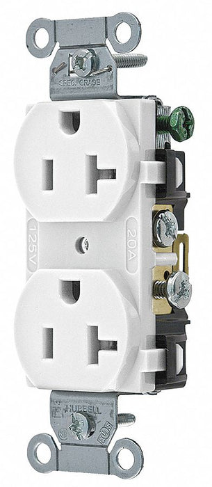 Receptacle White 20 A 2P3W Side 1PK