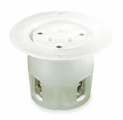 Flanged Recept White 15 A 2P3W Back 1PK