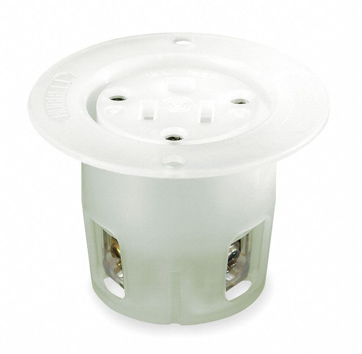 Flanged Recept White 15 A 2P3W Back 1PK
