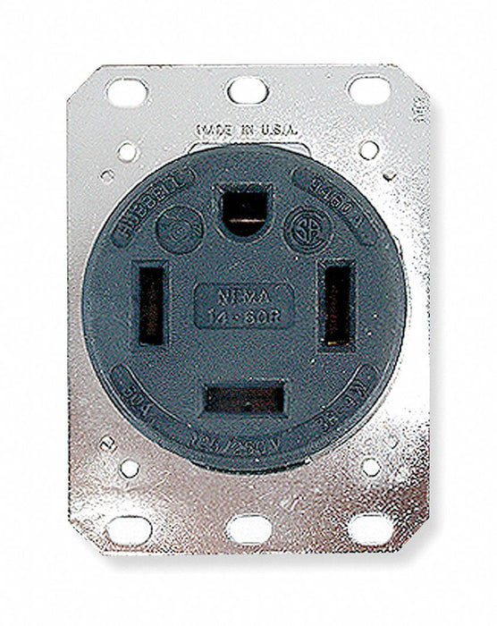 Receptacle Blk 125/250V AC 60 A 14-60R