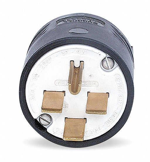 Straight Blade Plug Blk 30 A Stnd 15-30P