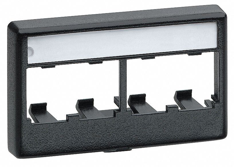 Wall Plate Furniture 4Ports Black