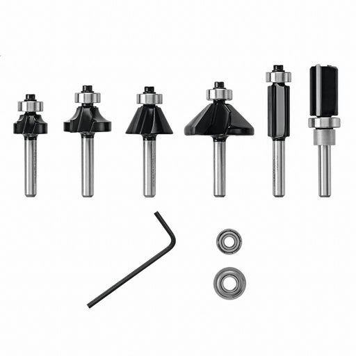 Router Bit Set Carbide Tipped 6 Pcs