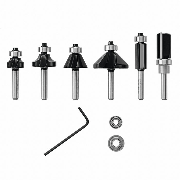 Router Bit Set Carbide Tipped 6 Pcs