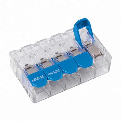 Lever Wire Connector Blue/Clear5PortPK50