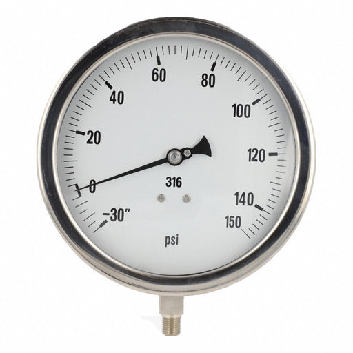 Compound Gauge Heavy Duty 6 In 30/0/160