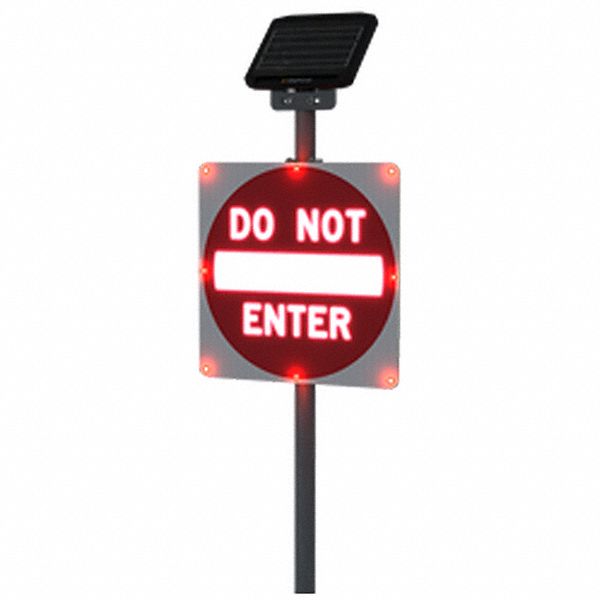 LED Traffic Sign Red Solar