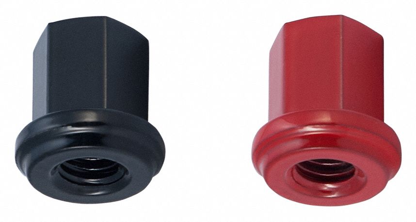 Nut Black Red Screw PK10