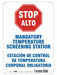 Bilingual Temperature Screening Sign