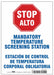 Bilingual Temperature Screening Sign