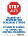 Bilingual Temperature Screening Sign