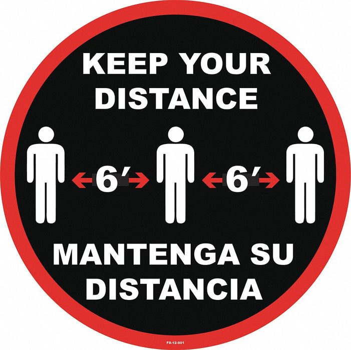 Social Distancing Sign 12 H 12 W PVC