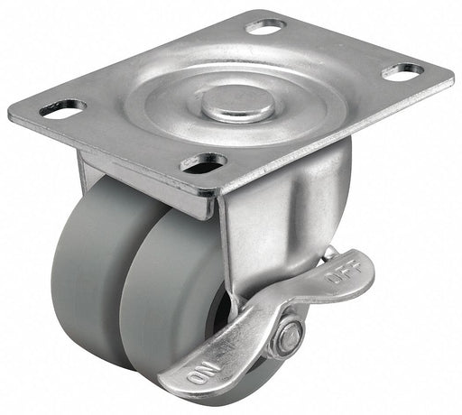Plate Caster Swivel Rubber 2 13/16 H