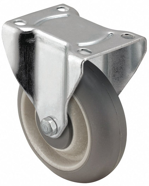 Plate Caster Rigid Rubber 5 1/4 H