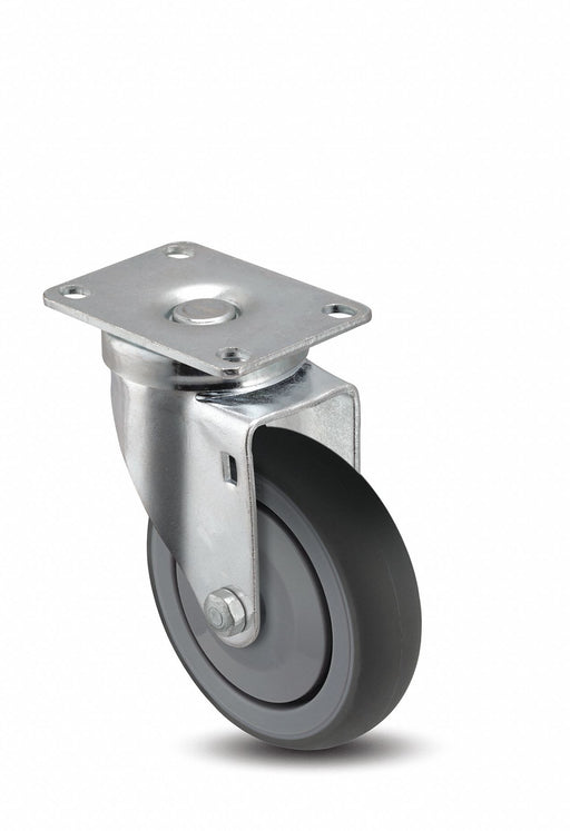 Plate Caster Swivel Rubber 4 1/4 H