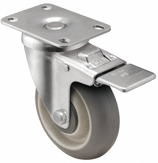 Plate Caster Swivel Rubber 6 1/4 H