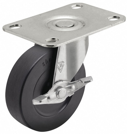 Plate Caster Swivel Rubber 4 7/8 H