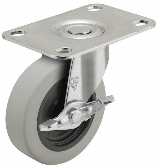 Plate Caster Swivel Rubber 2 5/8 H