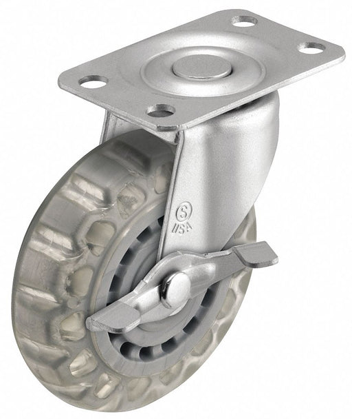 Plate Caster Swivel Polyurethane 3 1/2 H
