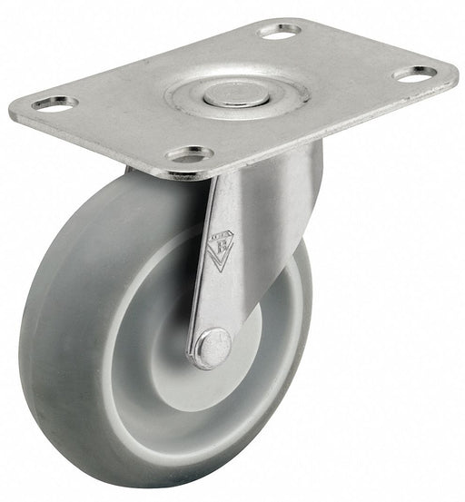 Plate Caster Swivel Rubber 4 7/8 H