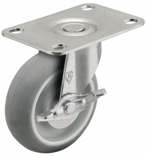 Plate Caster Swivel Rubber 3 1/2 H