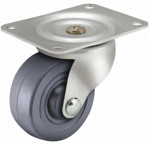 Plate Caster Swivel Rubber 2 1/2 H