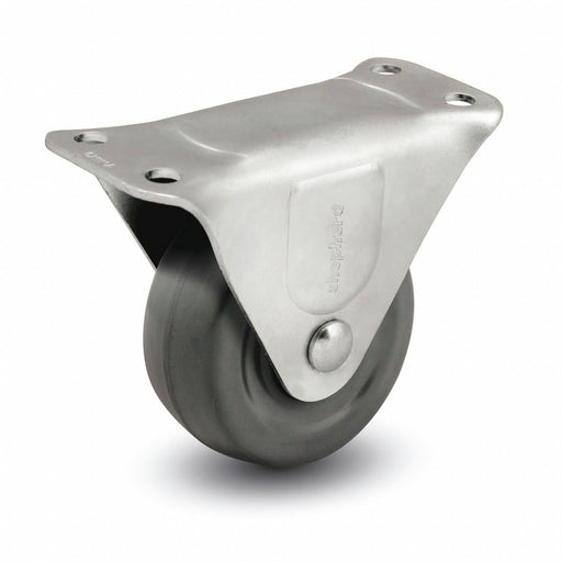 Plate Caster Rigid Rubber 2 1/2 H