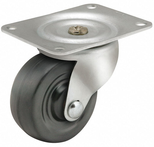 Plate Caster Swivel Rubber 3 13/16 H