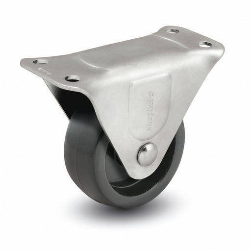 Plate Caster Rigid Rubber 2 1/2 H