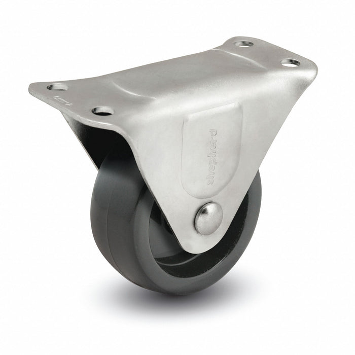 Plate Caster Rigid Rubber 2 1/2 H
