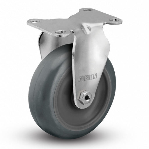 Plate Caster Rigid Rubber 6 3/16 H