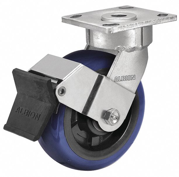 Plate Caster Swivel Polyurethane 7 1/2 H
