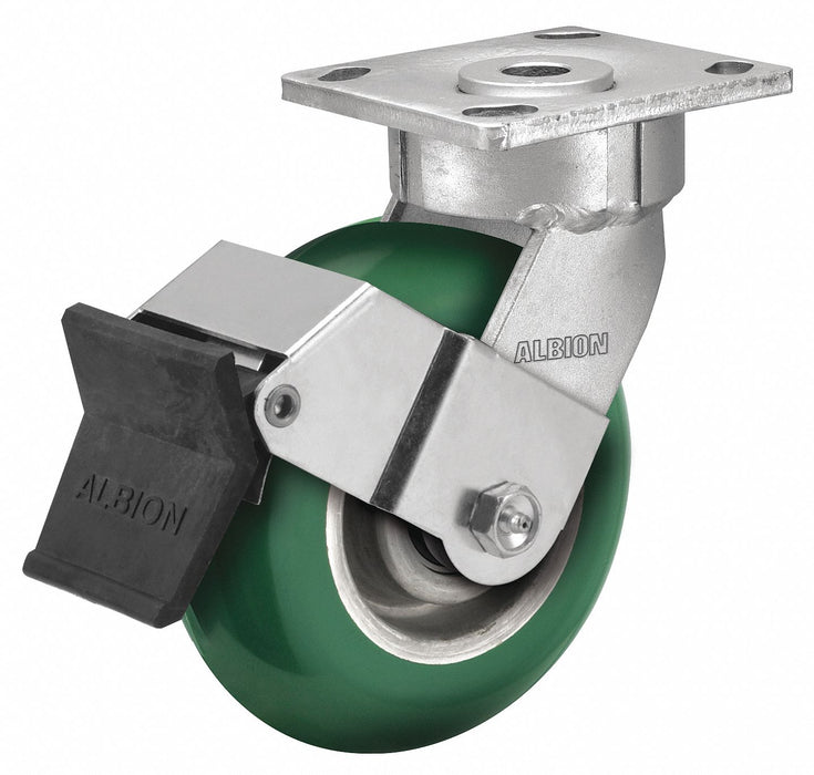 Plate Caster Swivel Polyurethane 6 1/2 H